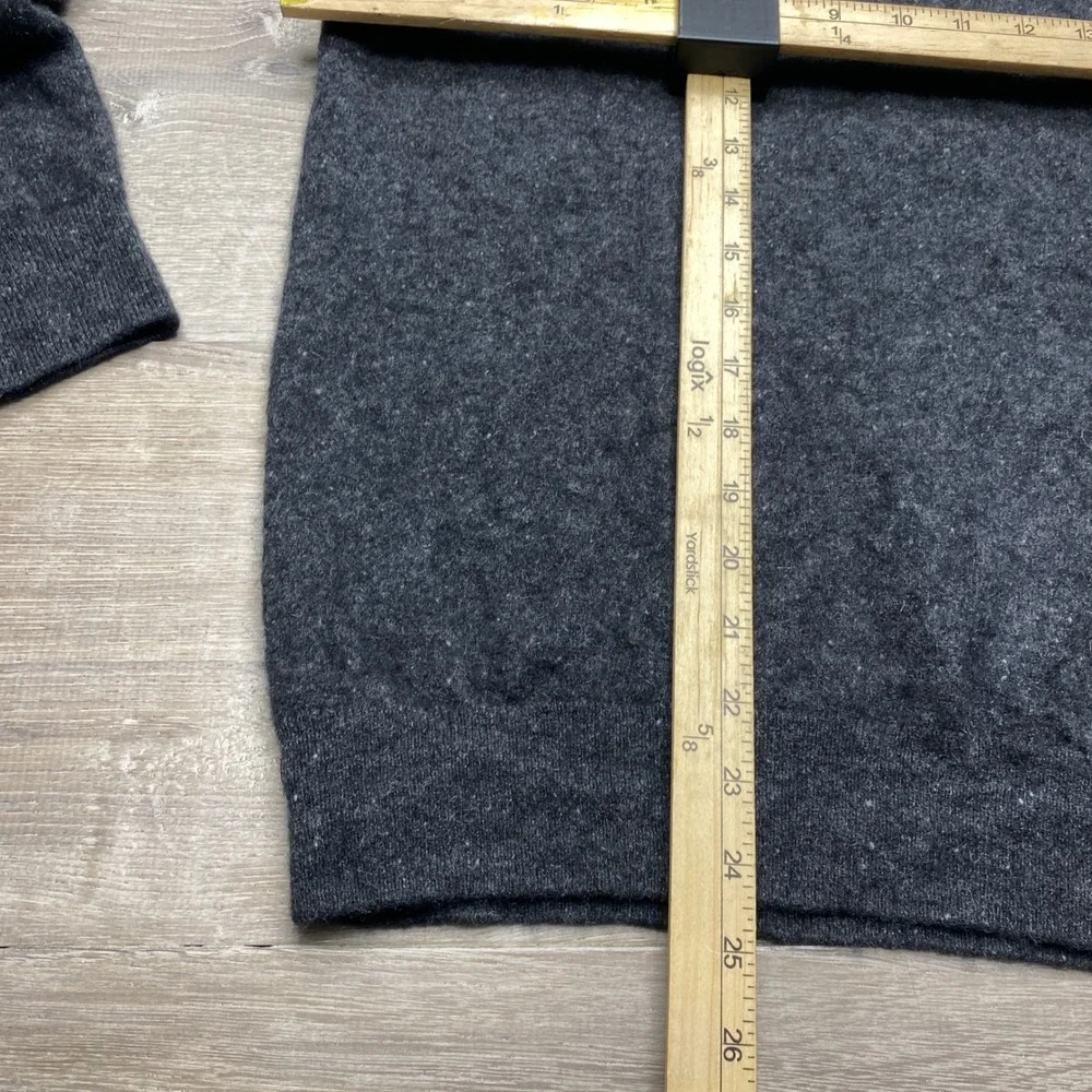 Daniel‎ Hechter Paris Sweater Mens Large 100% Cashmere Charcoal Gray Crew Neck